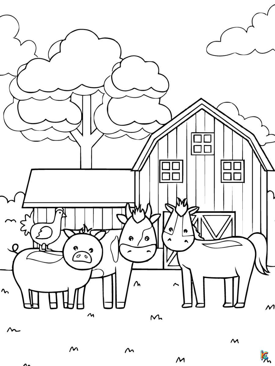 coloring pages farm animals