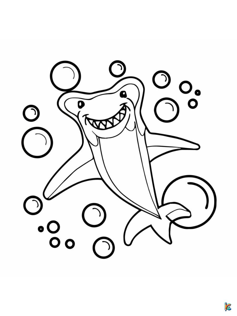 coloring pages hammerhead shark