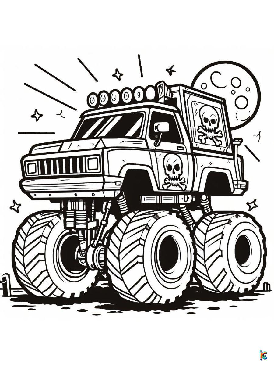 coloring pages monster trucks grave digger