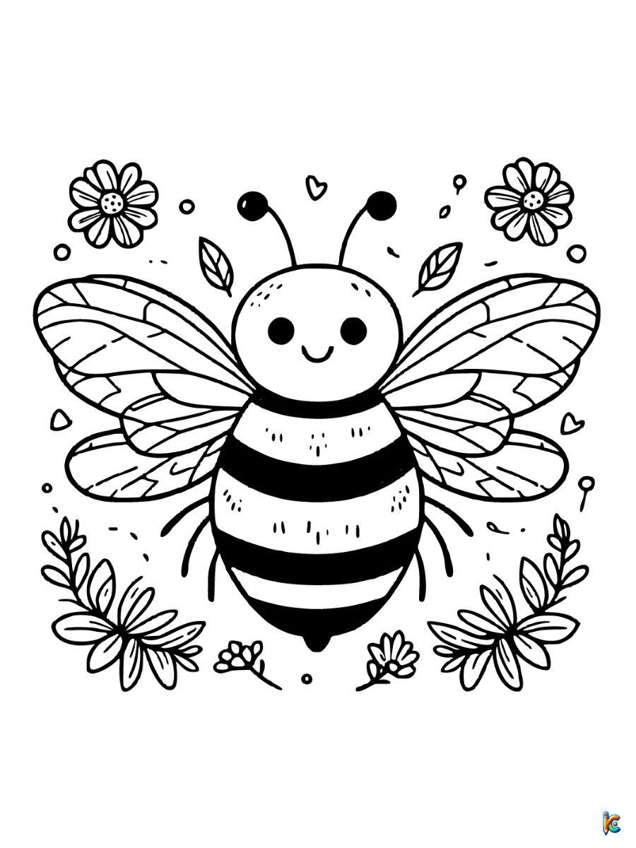 coloring pages of a bee