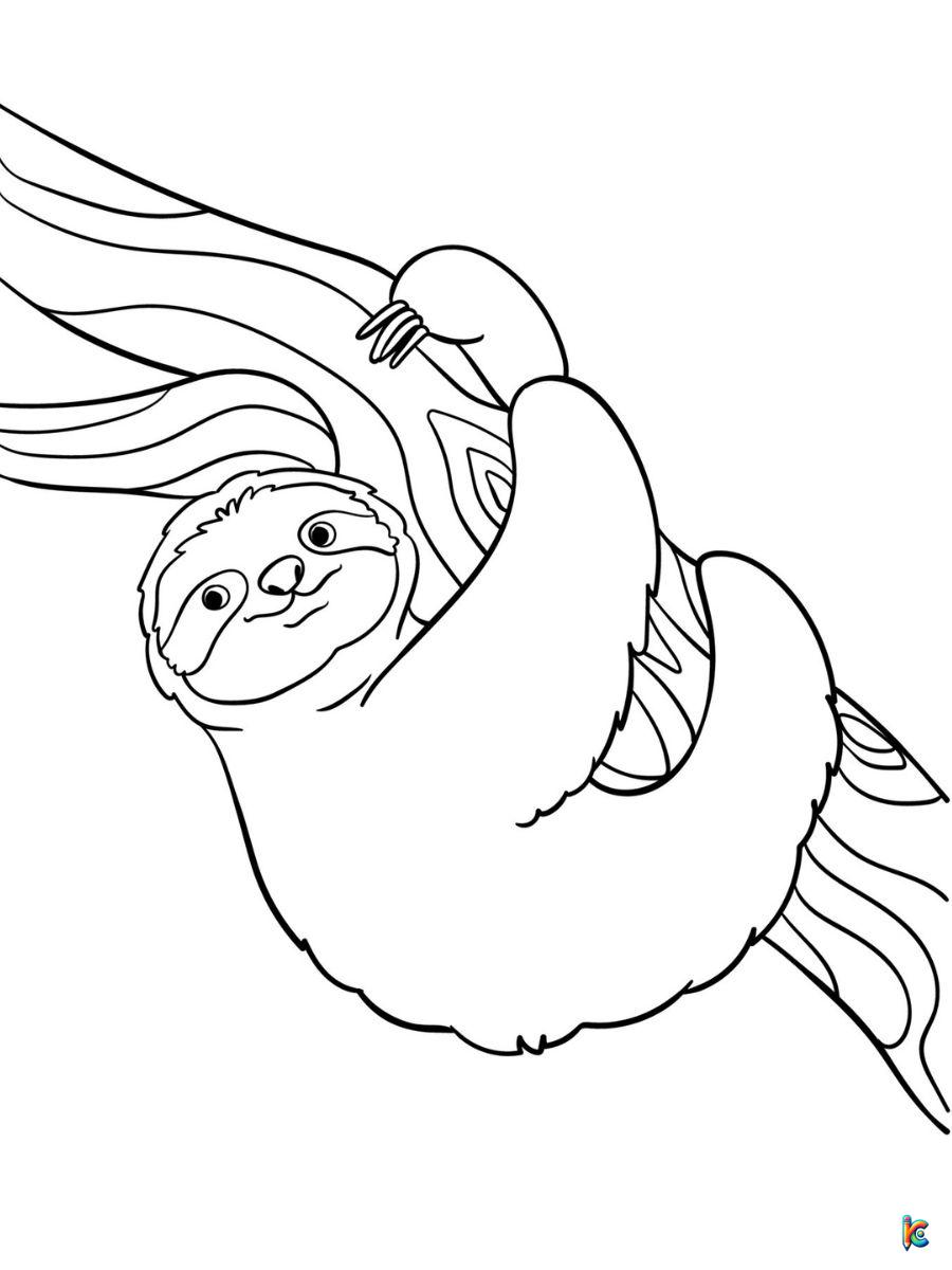 coloring pages of a sloth