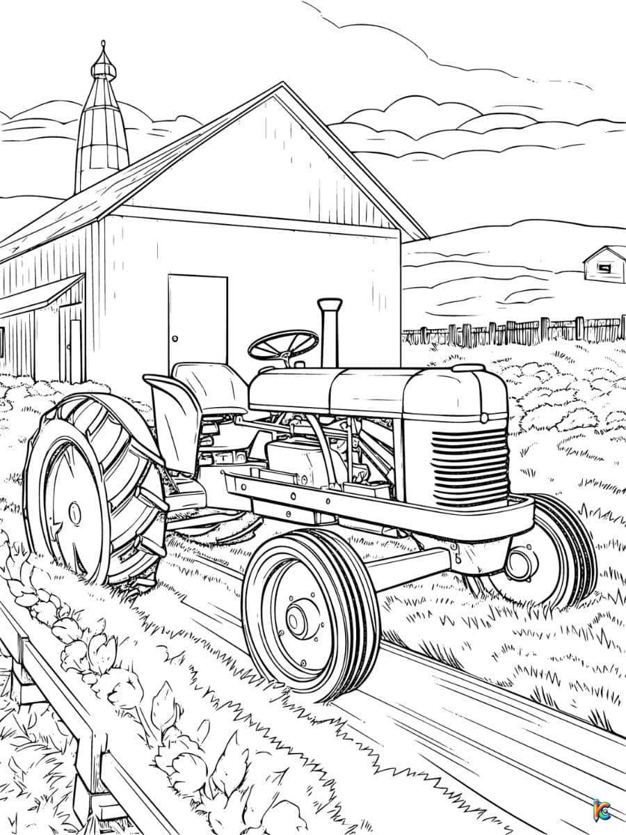 coloring pages of farm equipment