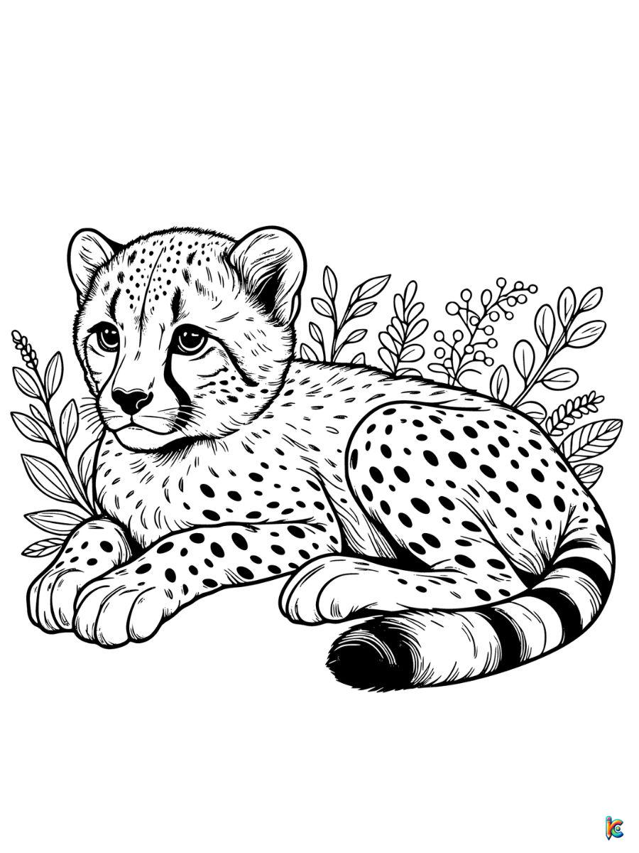 coloring pages of realistic cheetahs