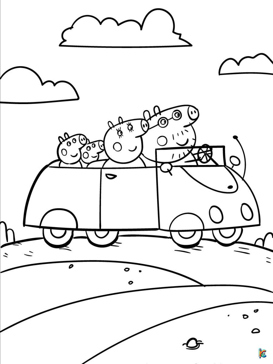 coloring pages peppa pig family
