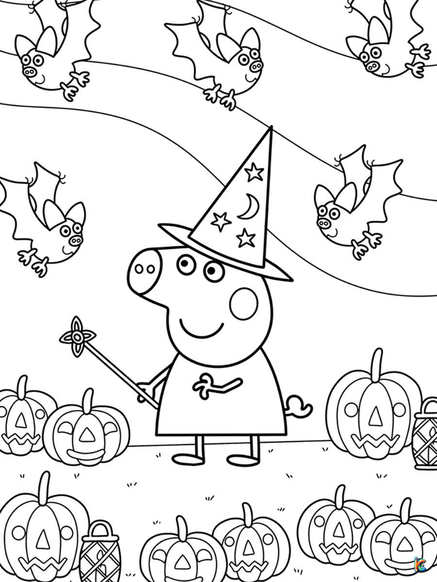 coloring pages peppa pig halloween