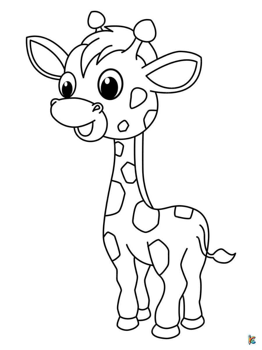 coloring pages printable easy cute giraffe
