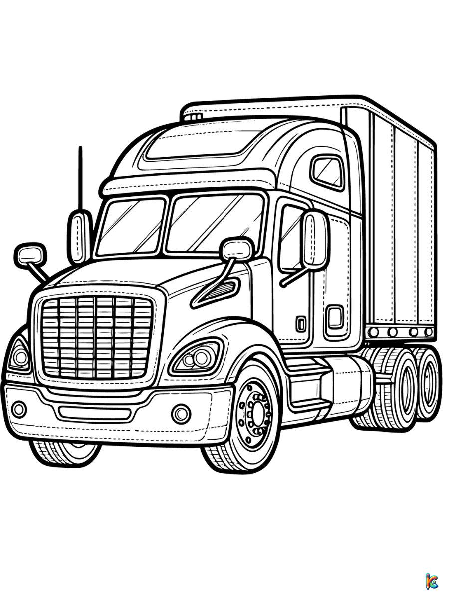 coloring pages semi trucks