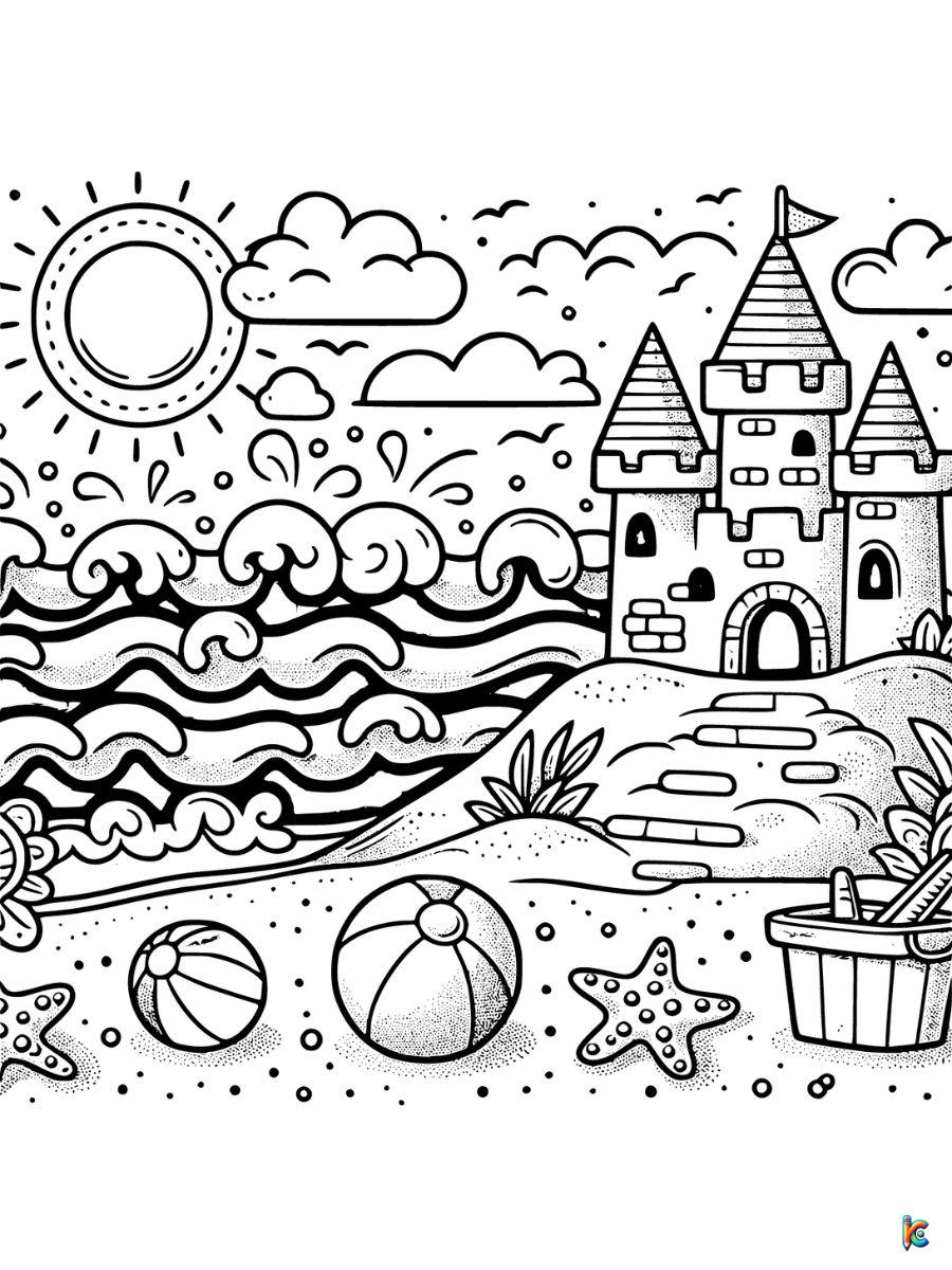 coloring pages summer beach