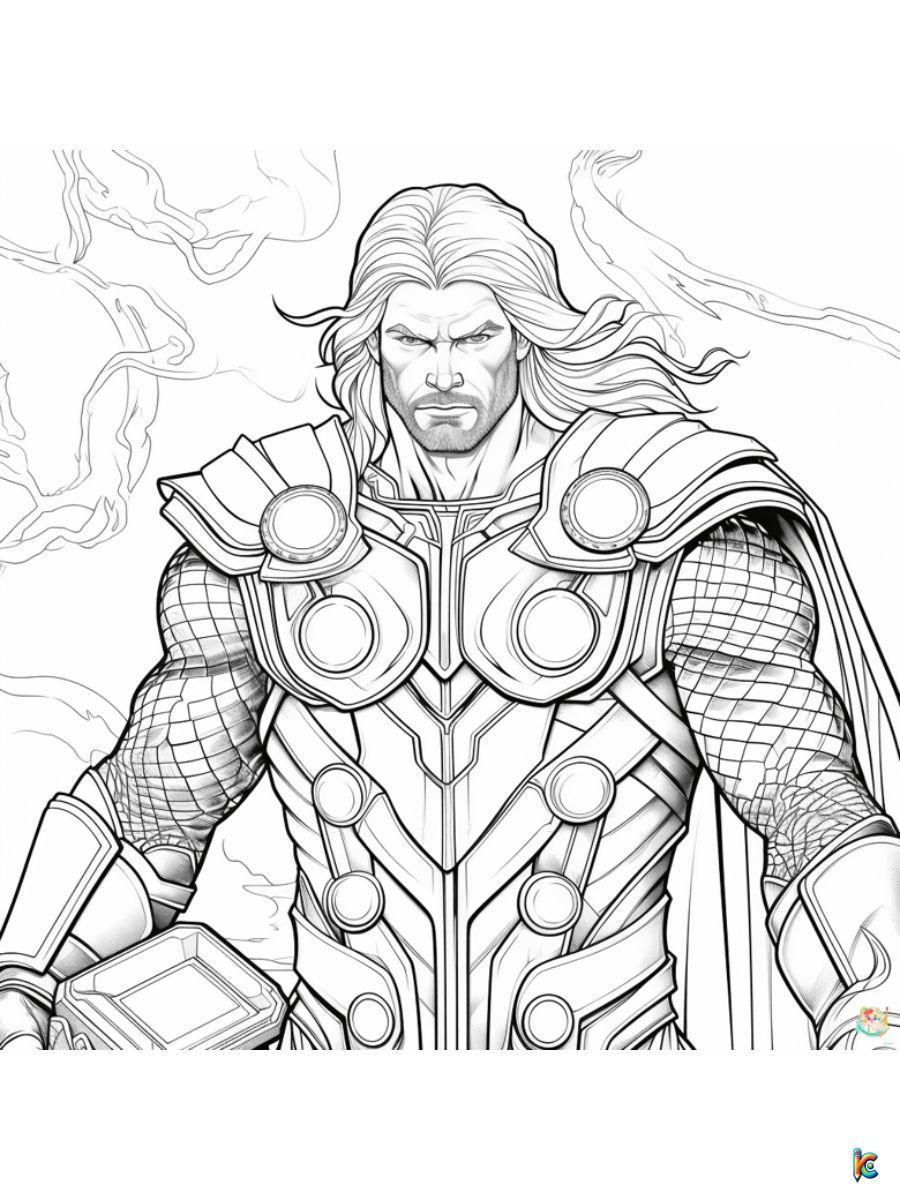coloring pages thor