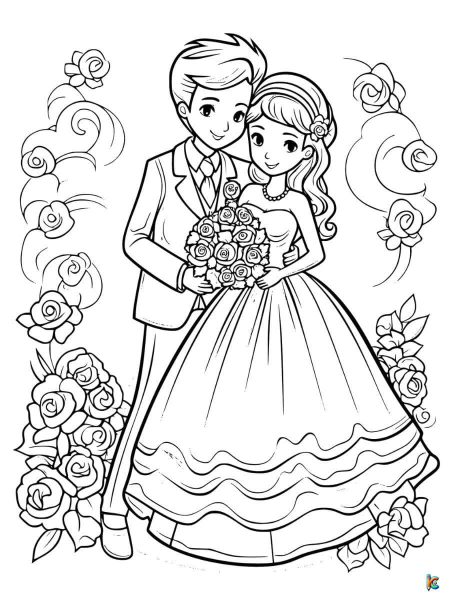 coloring pages wedding