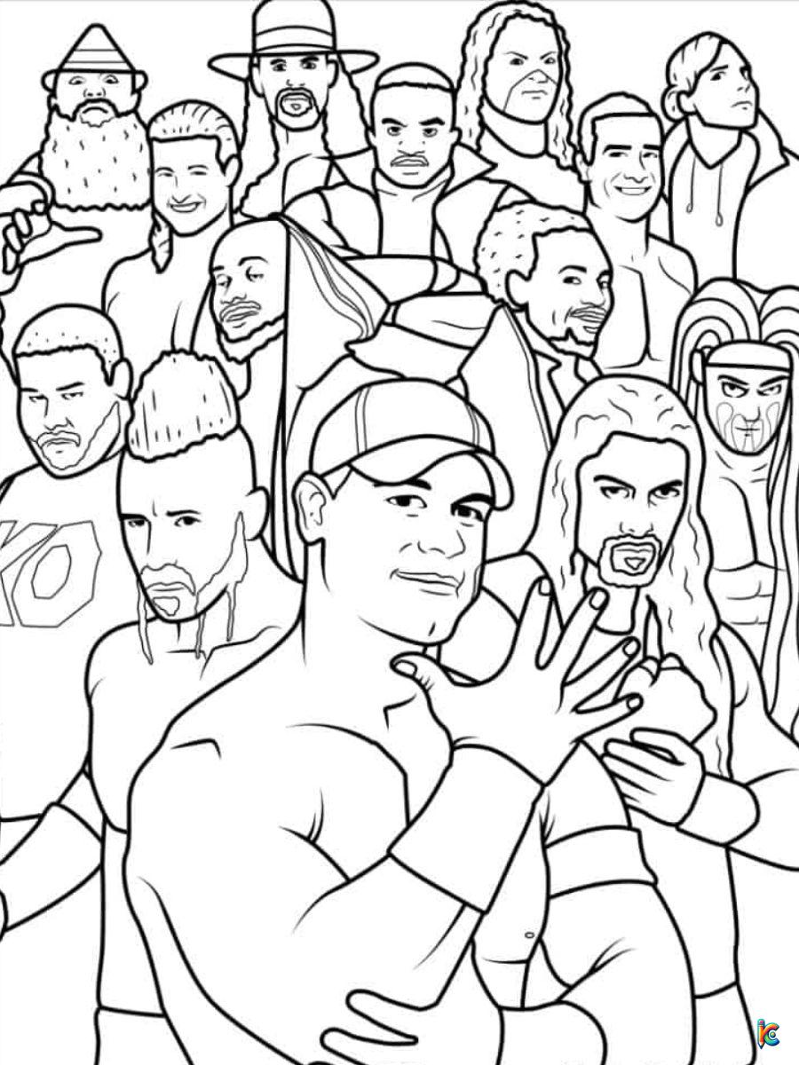 coloring pages wwe