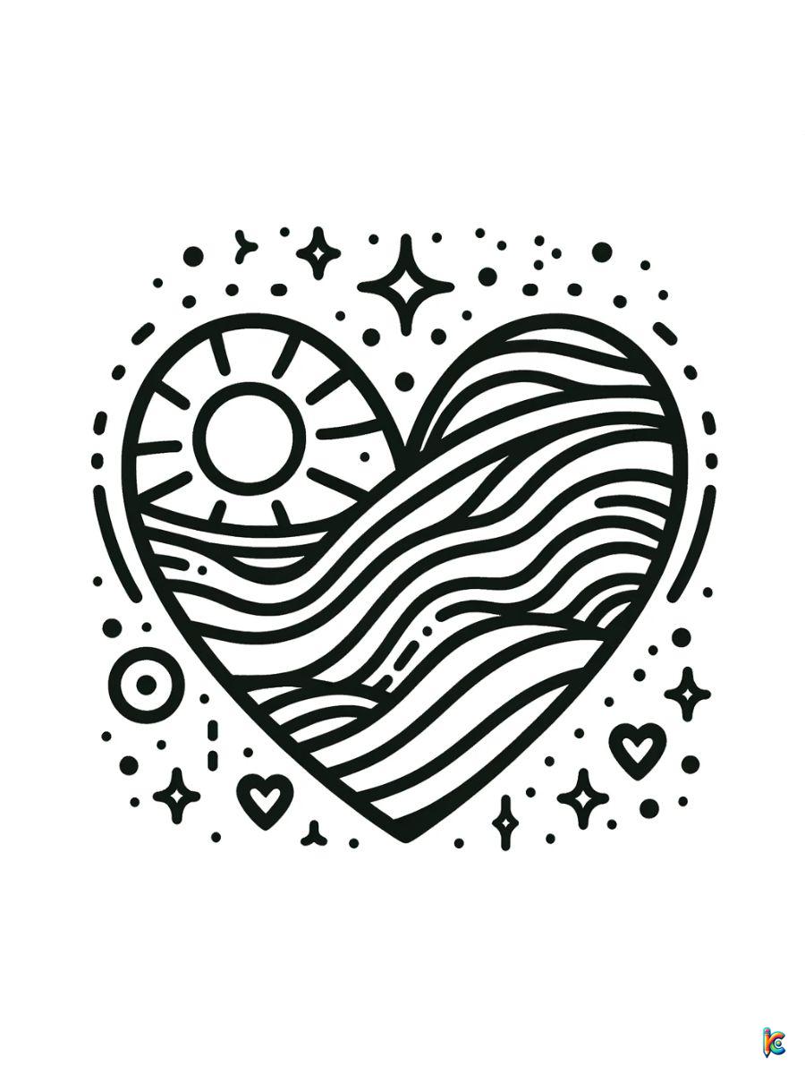 cool heart coloring pages