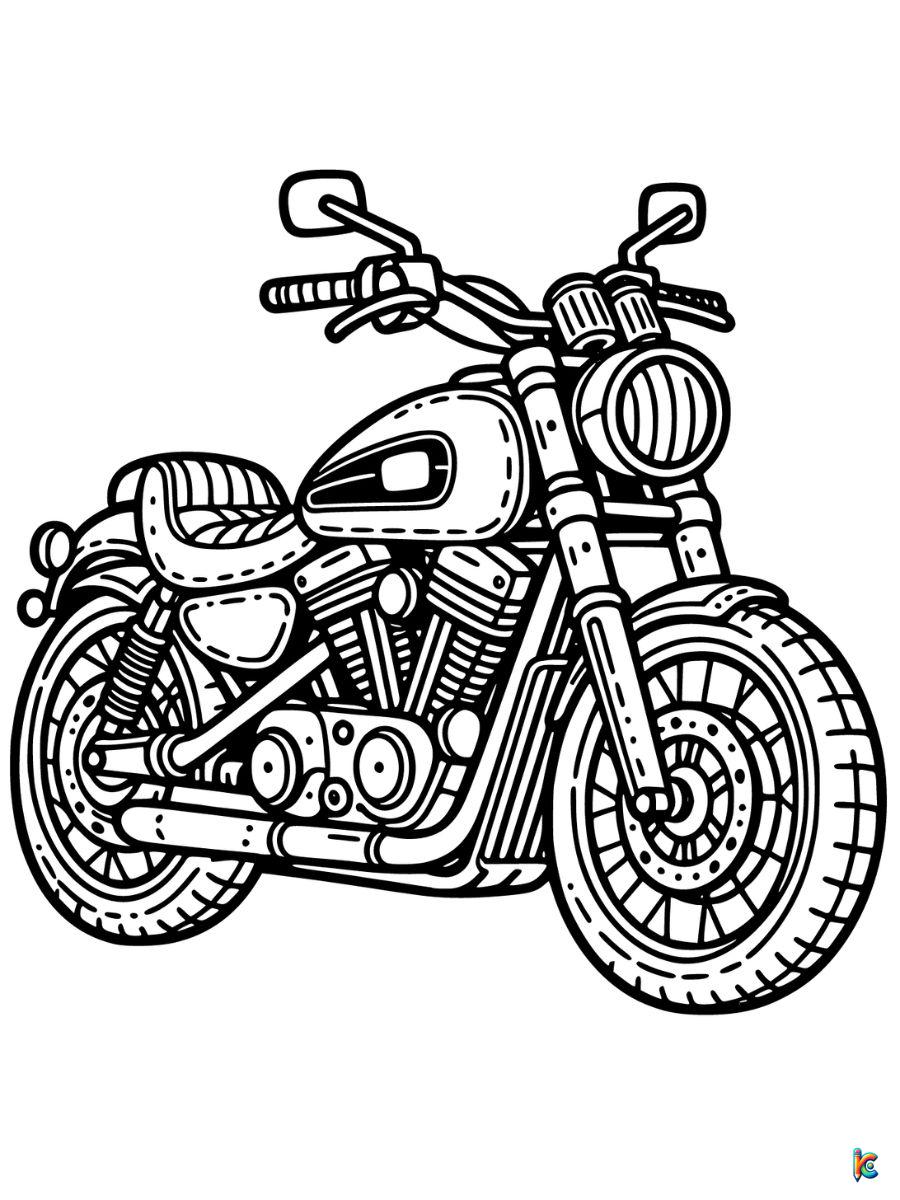 cool motorcycle coloring pages easy