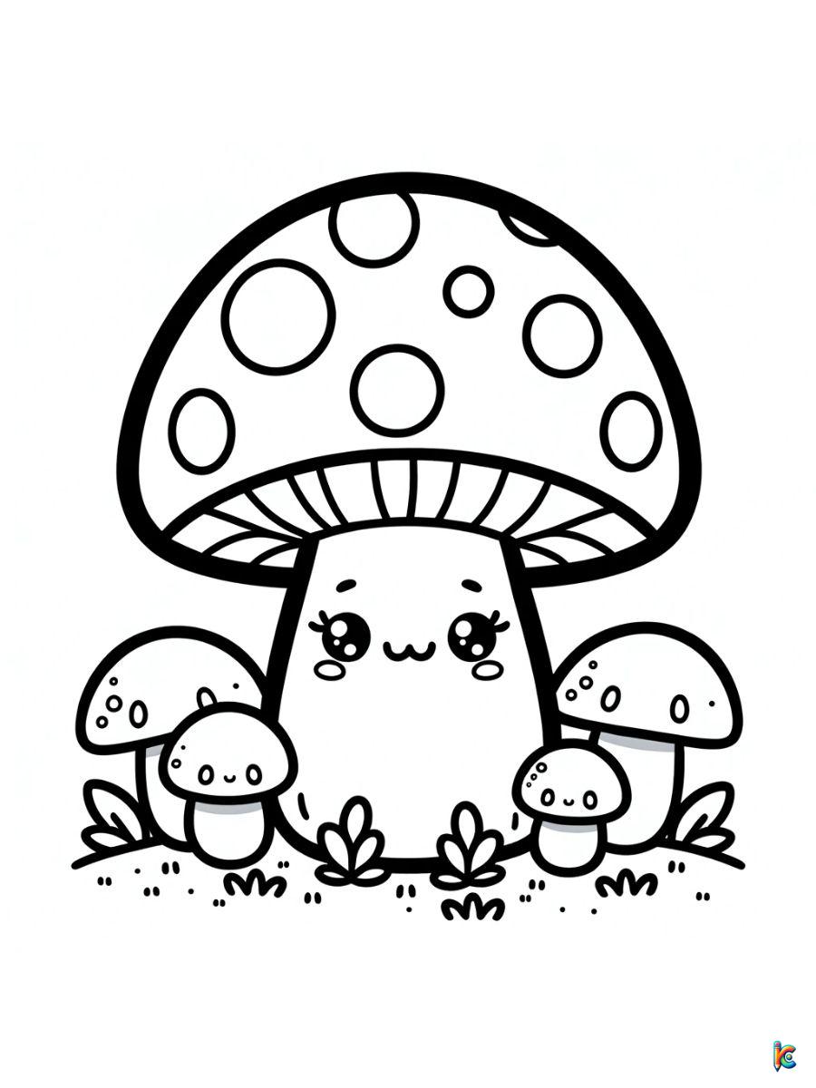 cute baby mushroom coloring pages