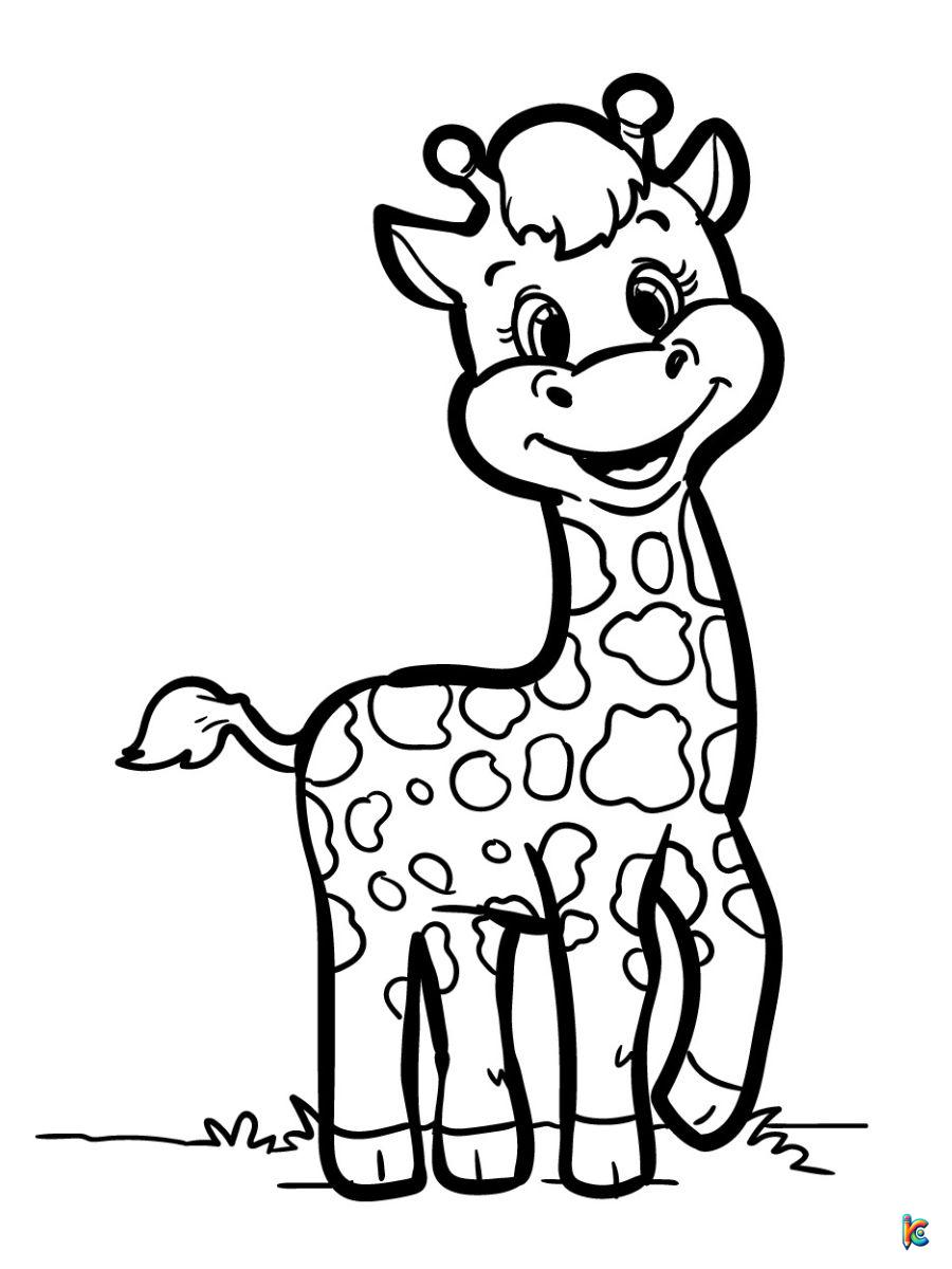 cute cartoon giraffe coloring pages