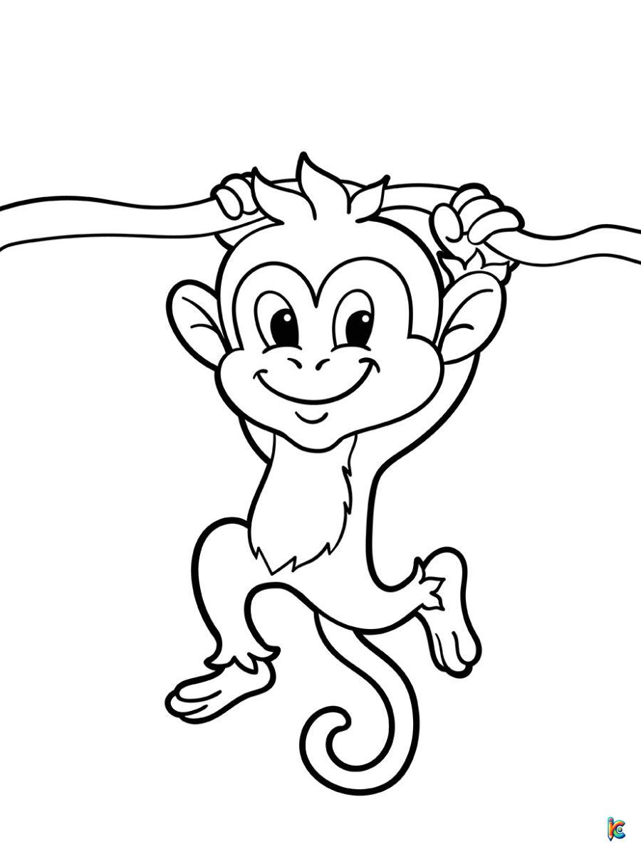 cute cartoon monkey coloring pages