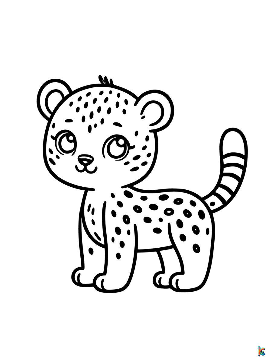cute cheetah coloring page