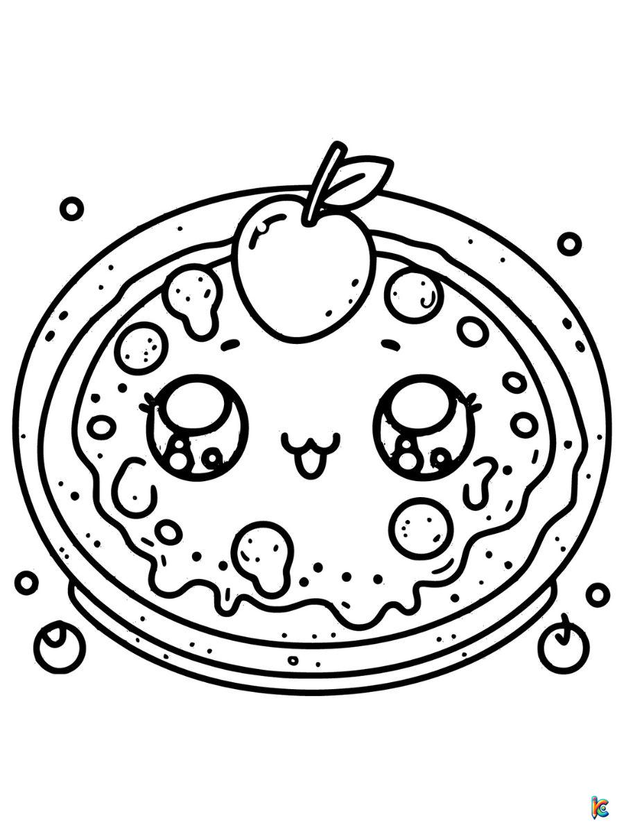 cute coloring page pizza