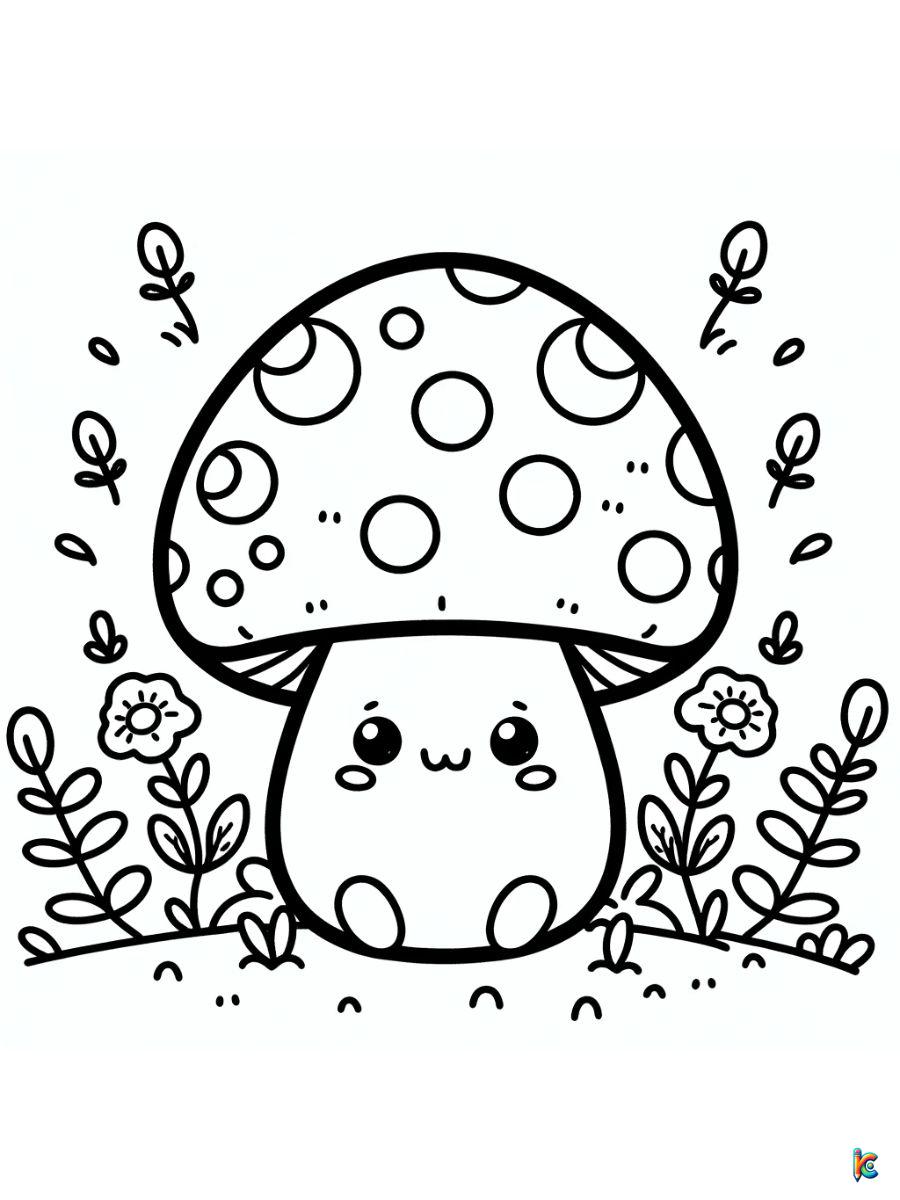cute coloring pages mushroom