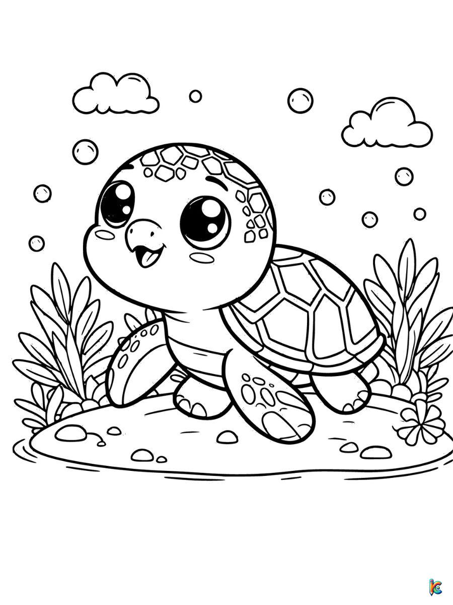 cute coloring pages turtle