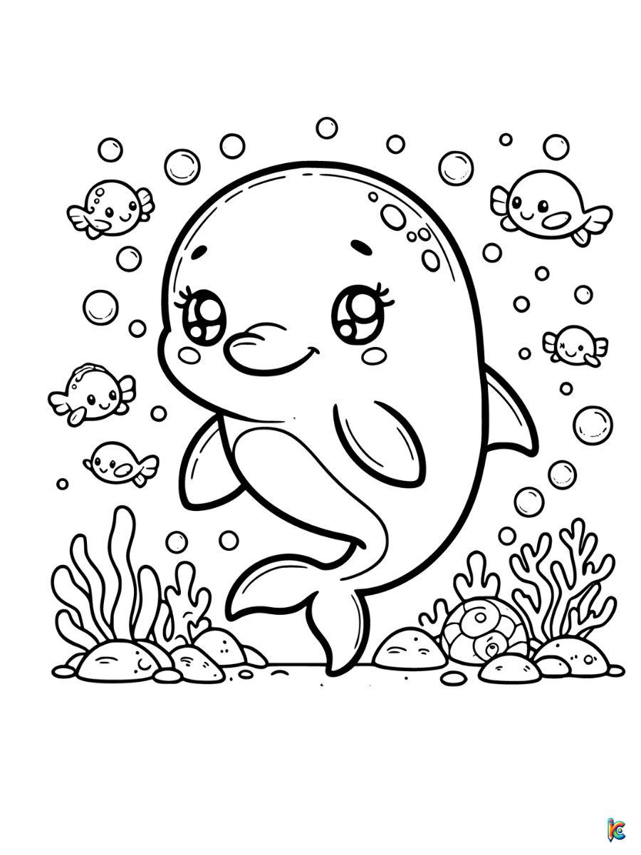 cute dolphin coloring page