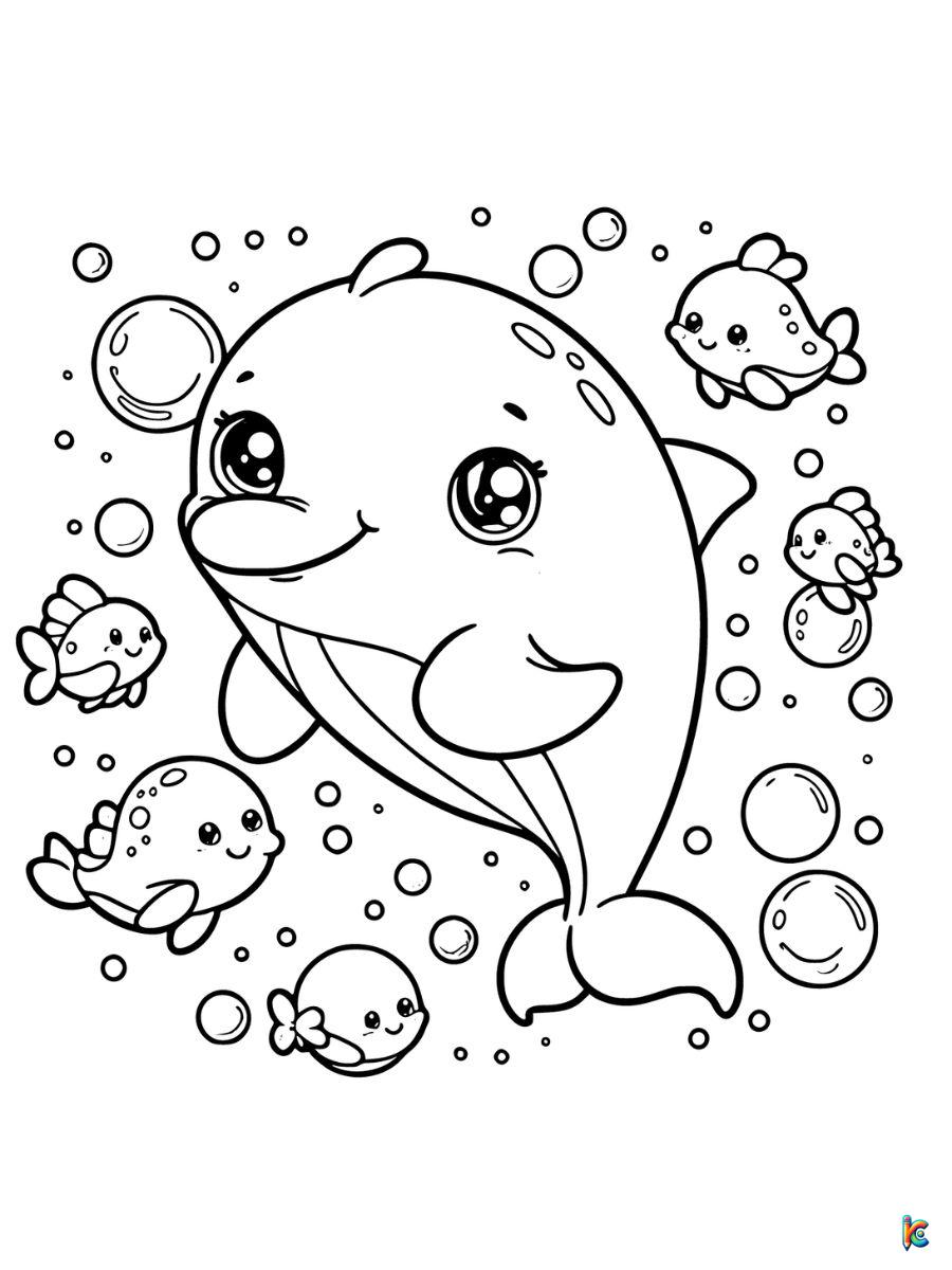 cute dolphins coloring page