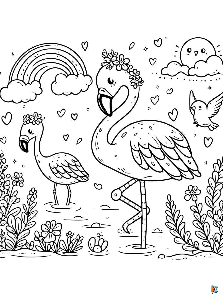 cute flamingo coloring pages