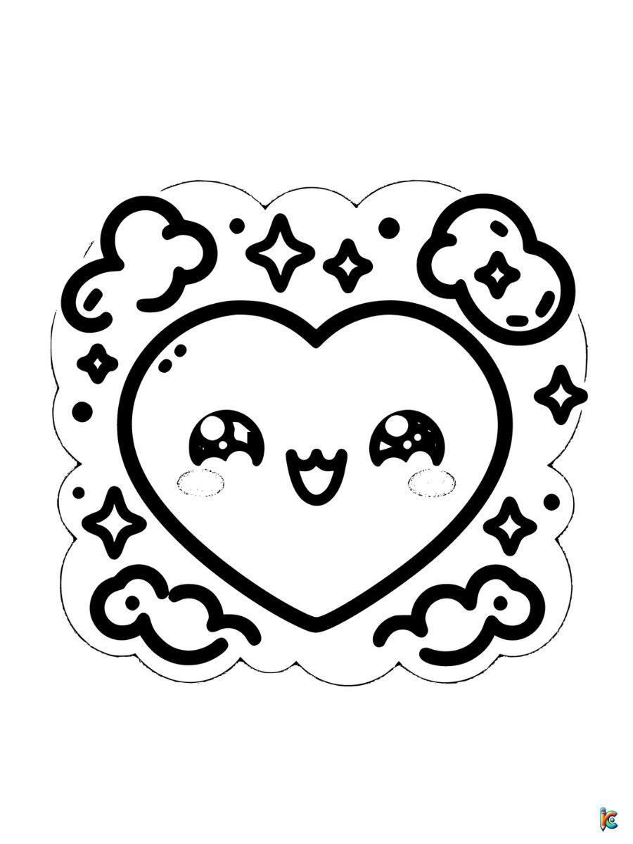 cute hearts coloring pages for kids