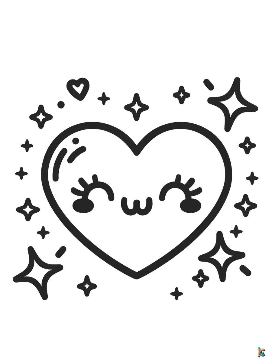 cute hearts coloring pages