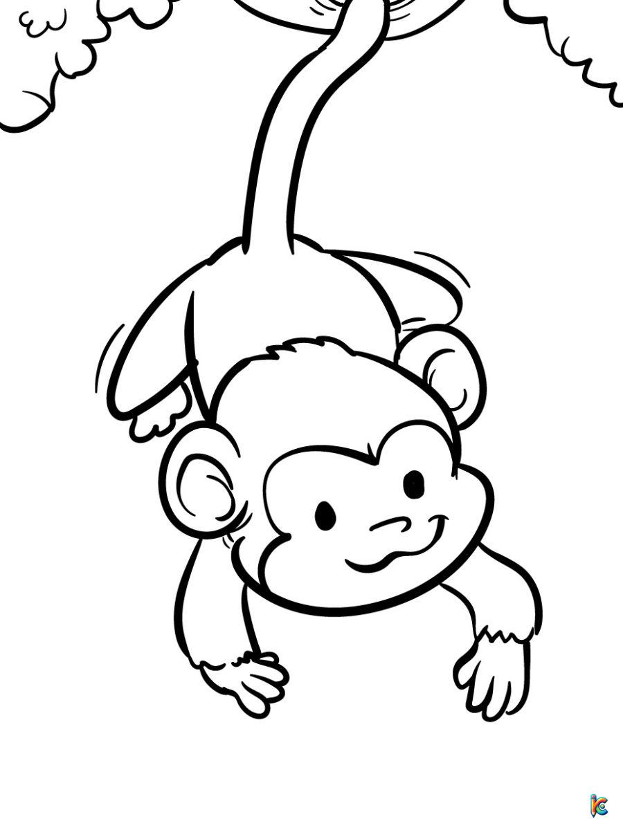 cute monkey coloring pages printable