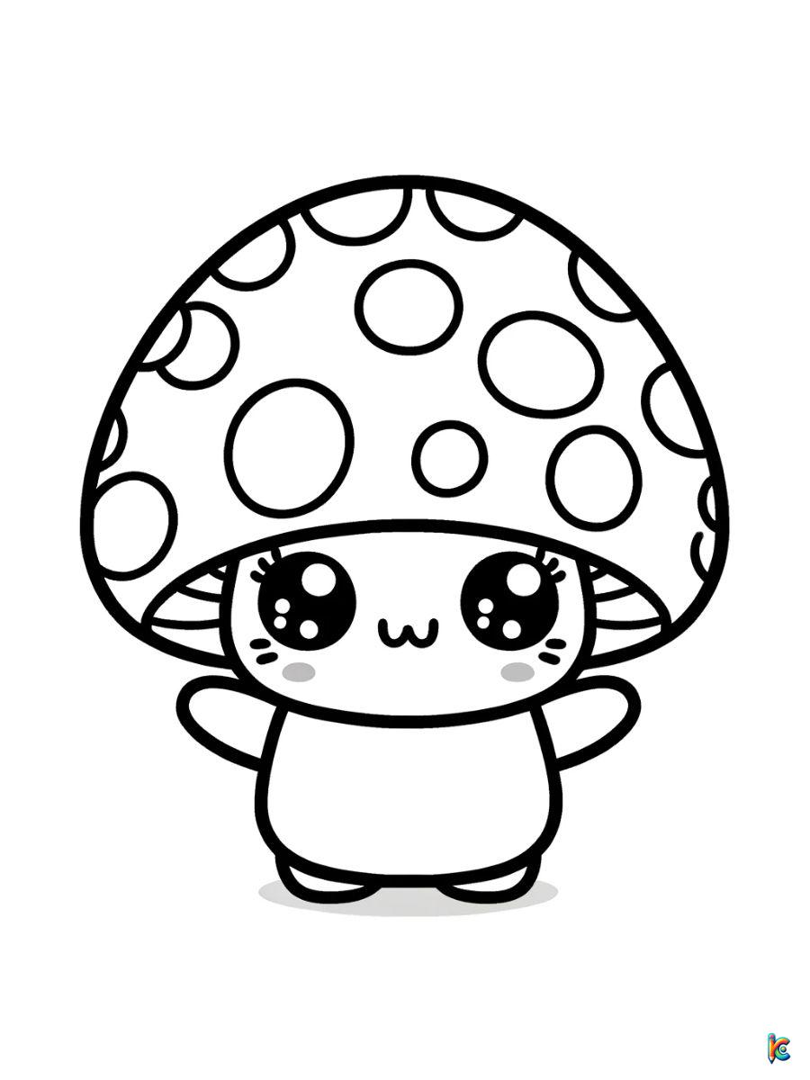 cute mushroom coloring pages