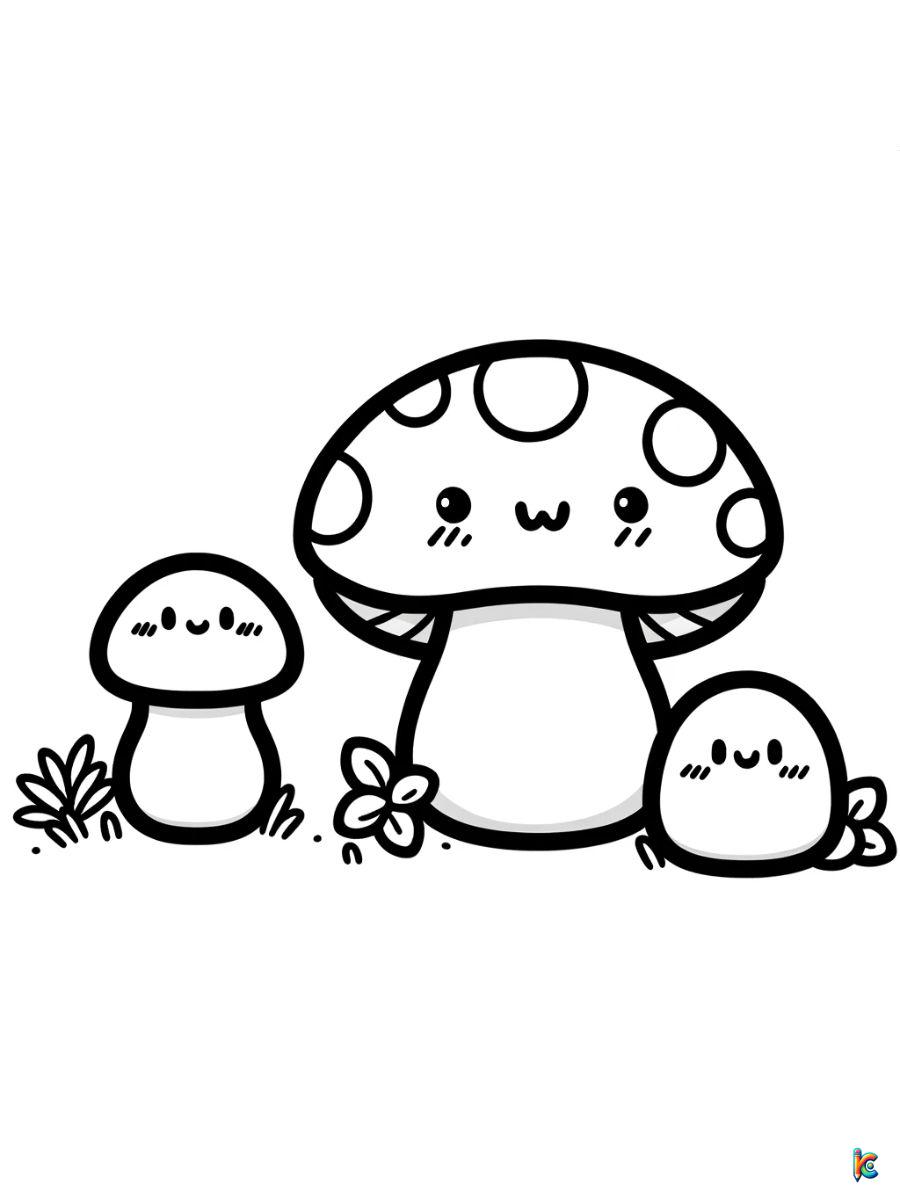 cute mushroom frog coloring pages