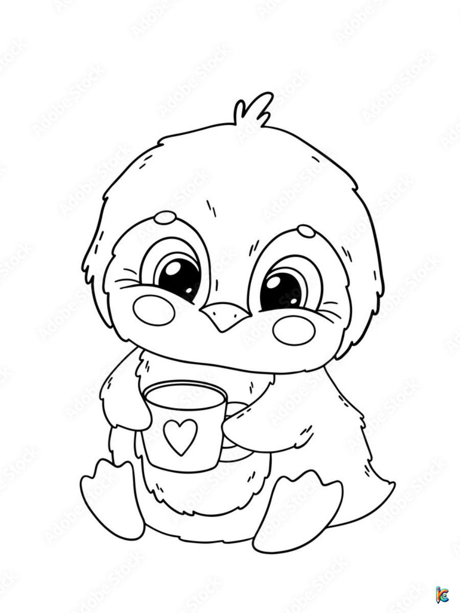 cute penguin coloring pages printable