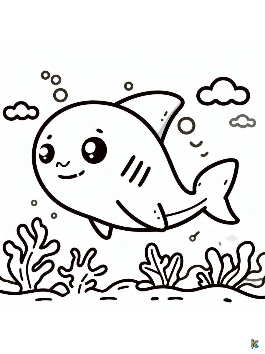 cute shark coloring pages