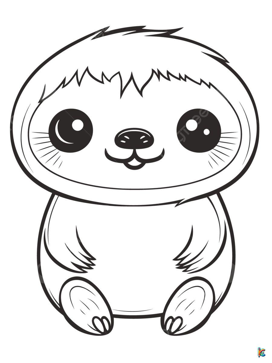cute sloth coloring pages printable