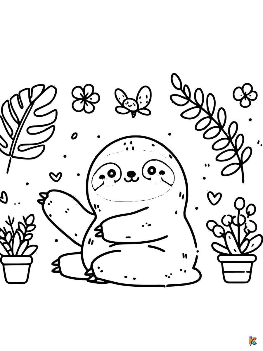 cute sloth coloring pages