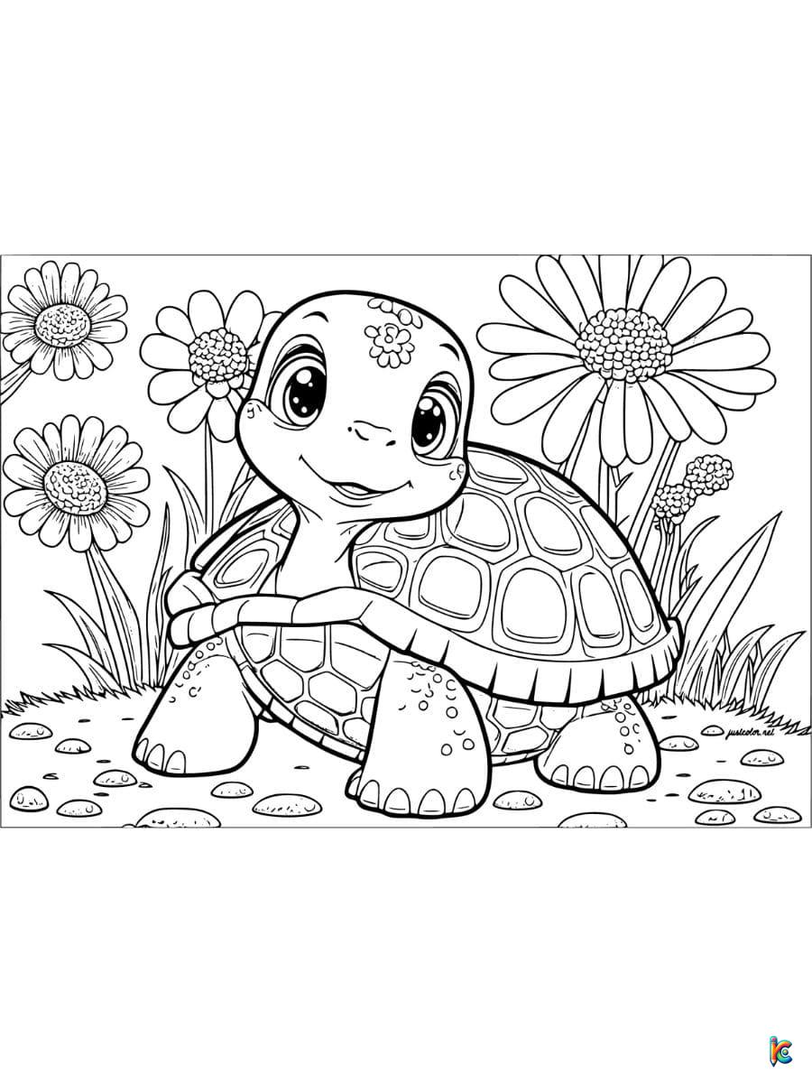 cute turtles coloring pages