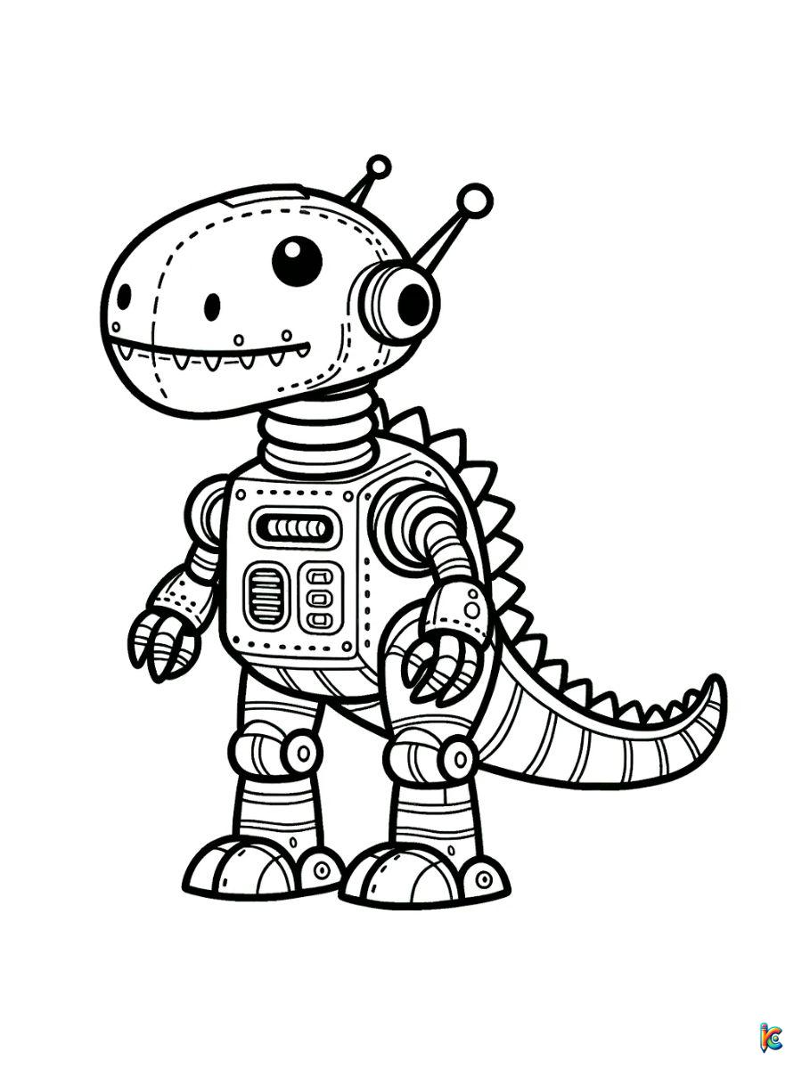 dino robot robot dinosaur coloring pages