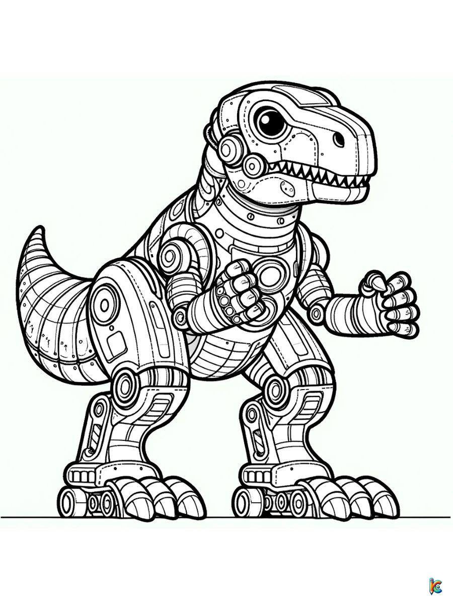 dinosaur robot coloring pages