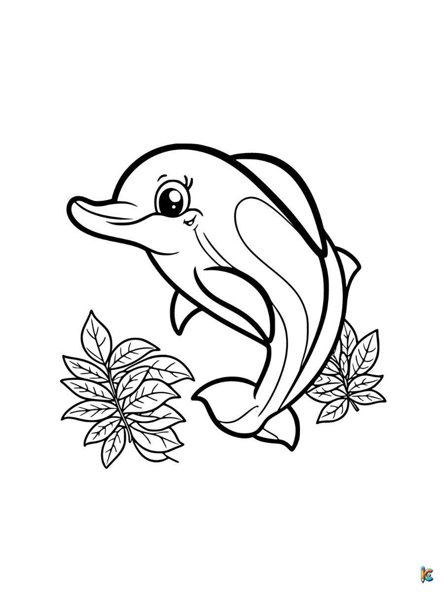 dolphin coloring page printable