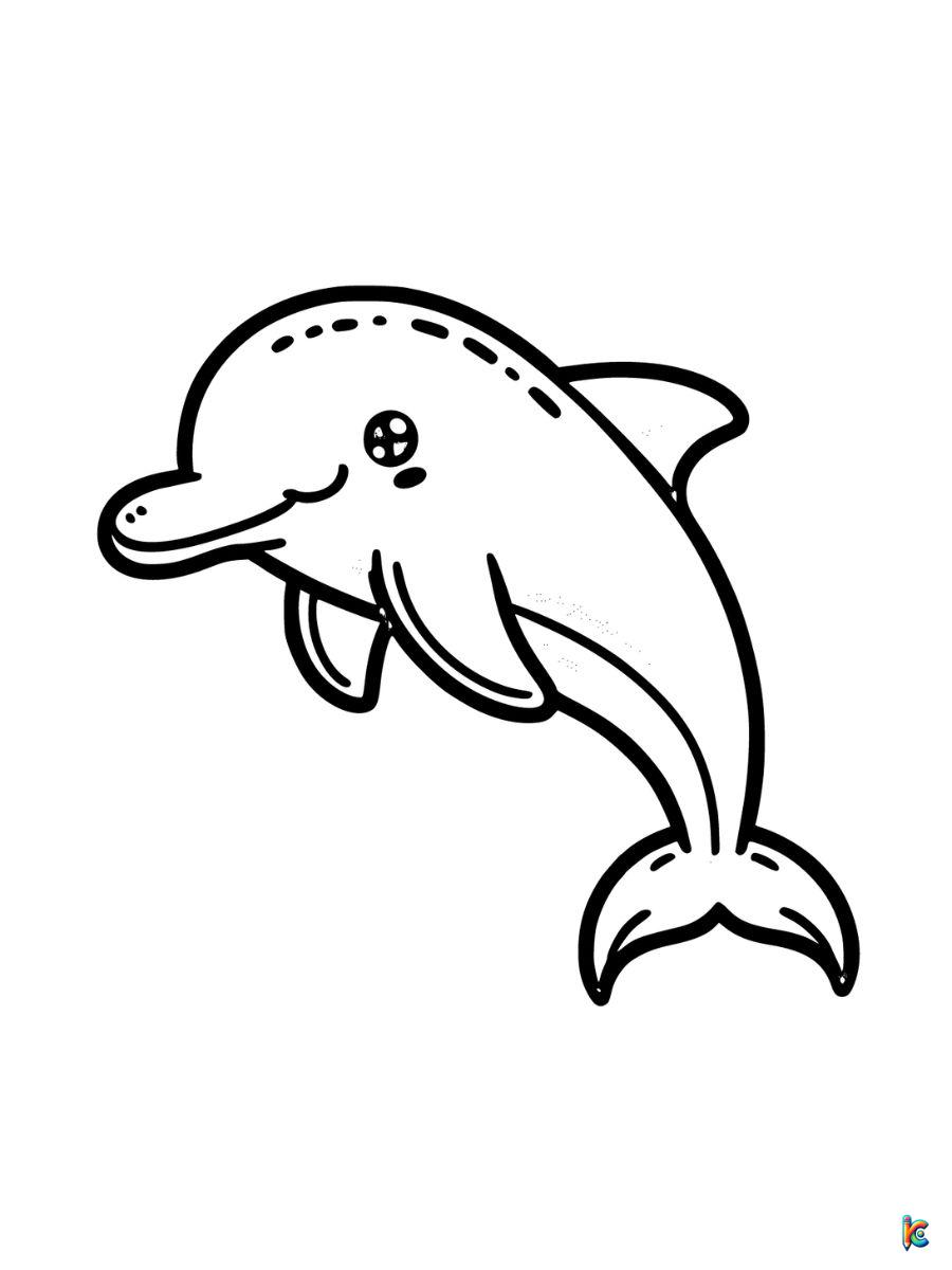 dolphin easy coloring page