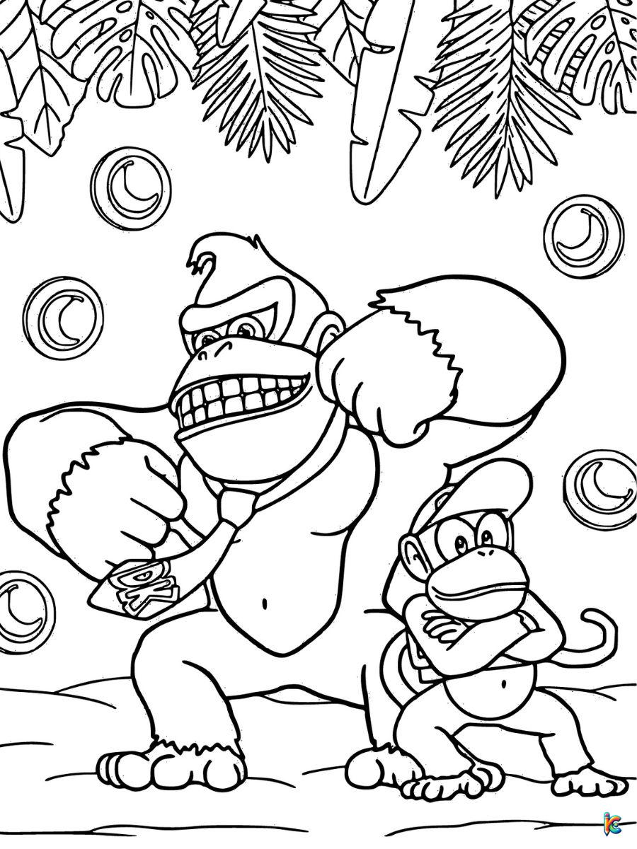 donkey kong coloring pages free