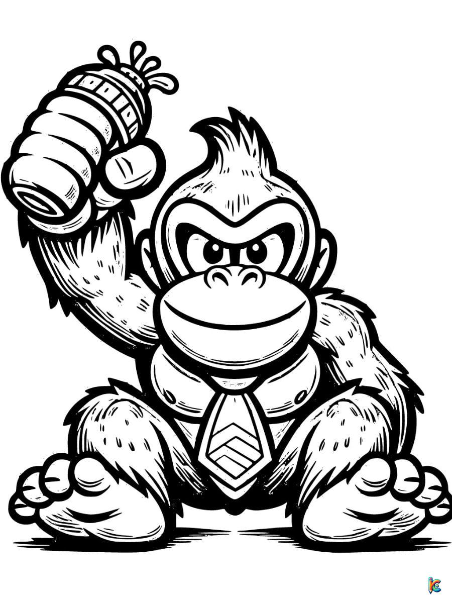 donkey kong coloring pages to prin