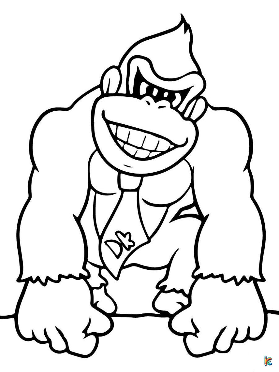 donkey kong country returns coloring pages