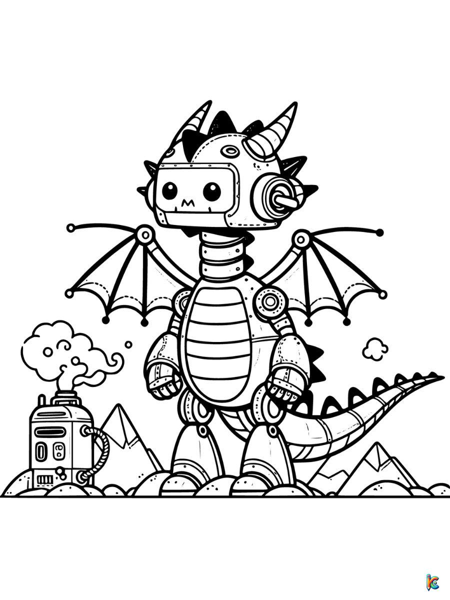 dragon robot coloring pages