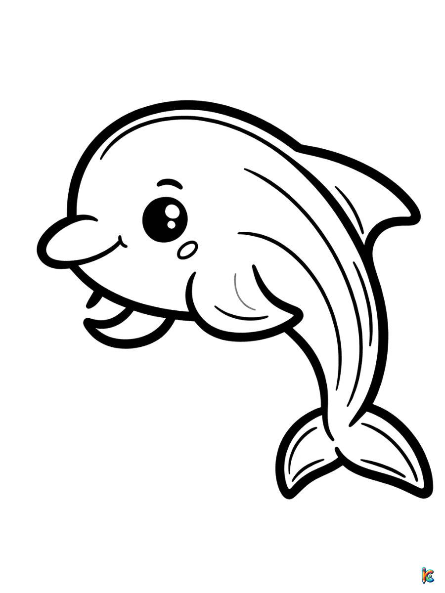 easy animal coloring pages dolphine