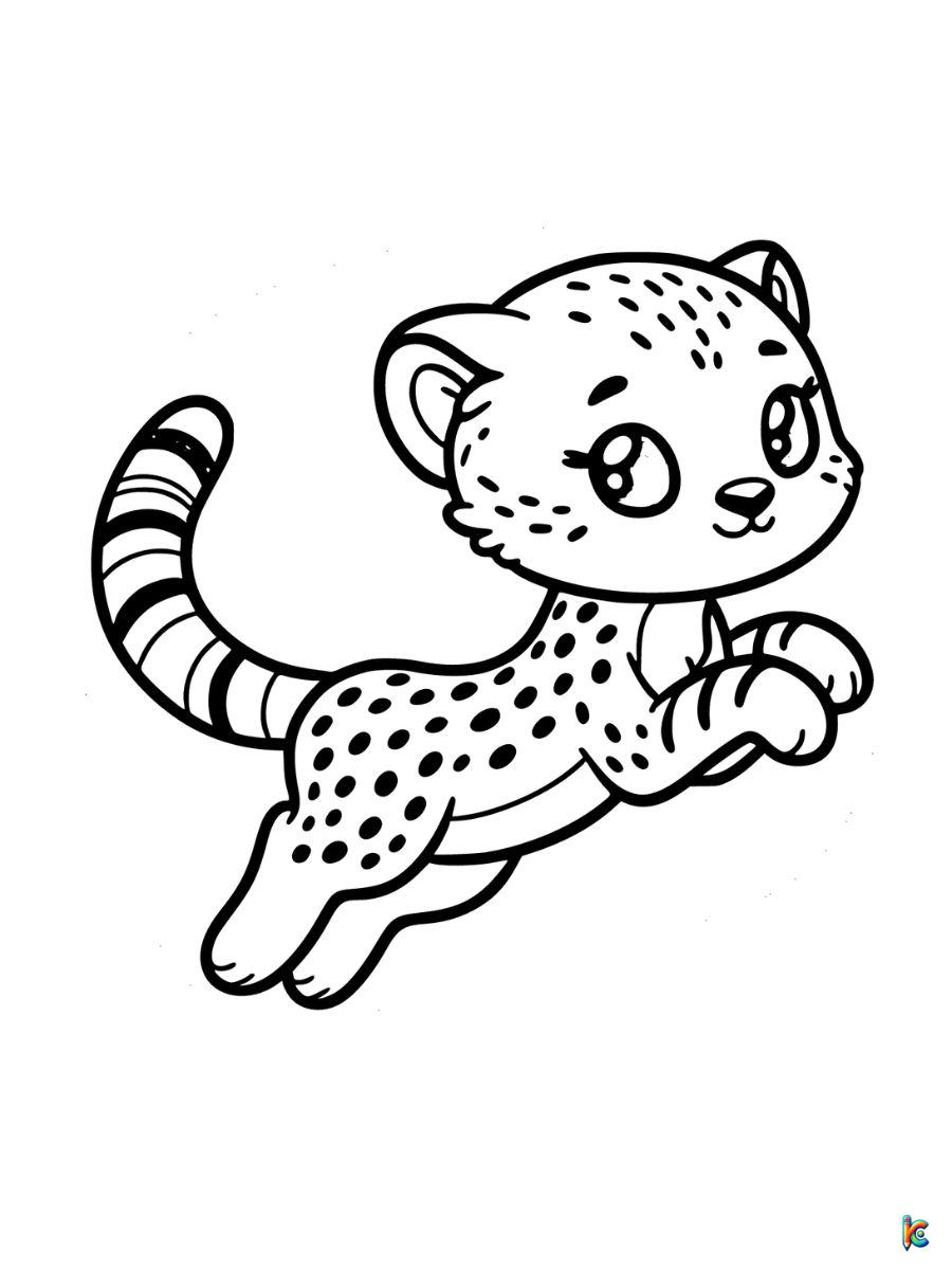 easy cheetah coloring pages