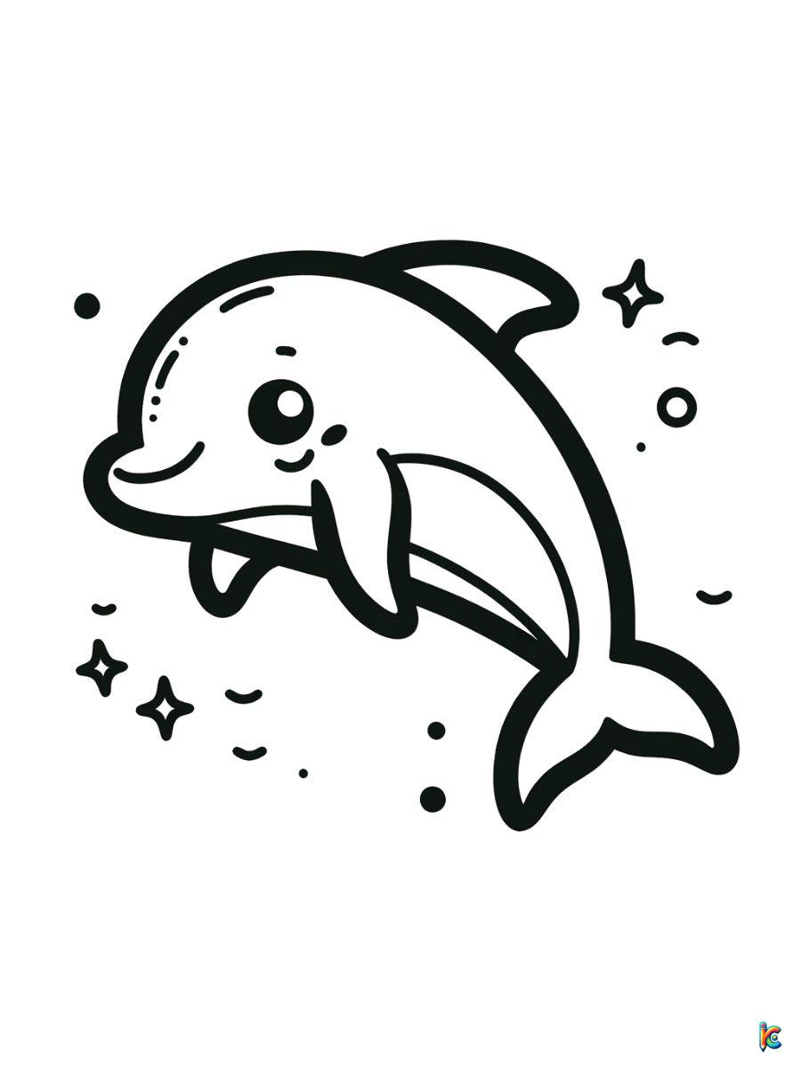 easy dolphin coloring page