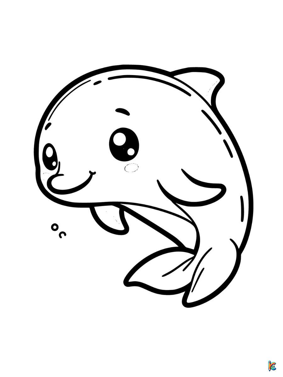 easy dolphin coloring pages free
