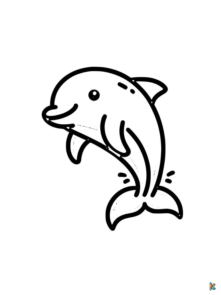 easy dolphin coloring pages printable